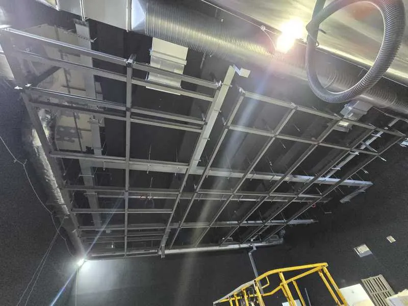 Structural rigging steelwork in a performance studio