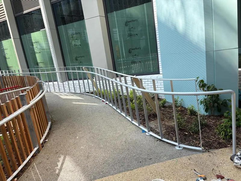 Steel woodland walkway at the Unilever campus in Kingston